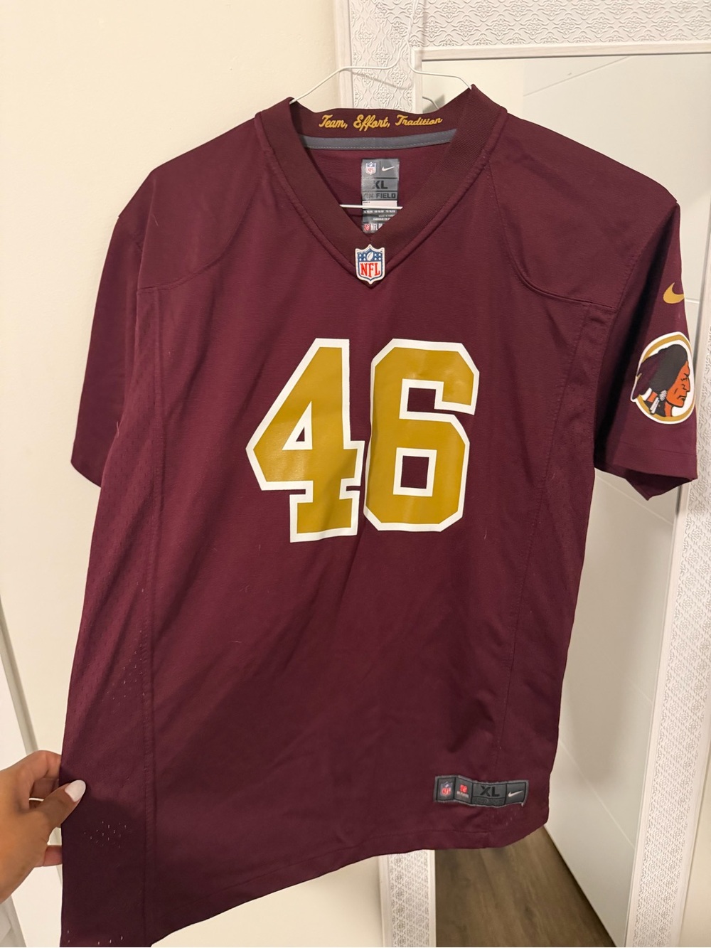 NFL Men's Burgundy and Gold #46 Football Jersey